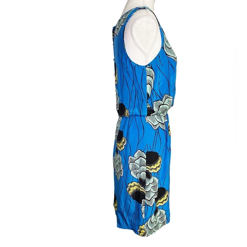 Anthropologie 100% Silk Blue Floral Palma Midi Dress by Sariah - Picture 3 of 16